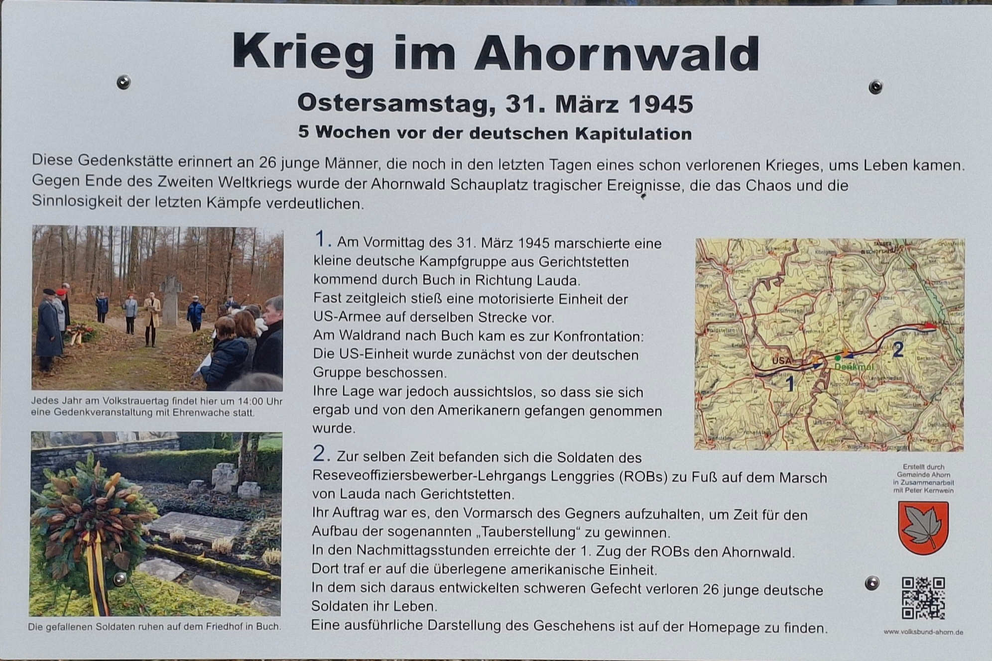 Hinweistafel Ehrenmal 